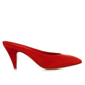 Red Suede Mansur Gavriel Pump Mule 8